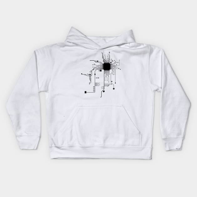 Heart Circuit Board Kids Hoodie by Printadorable